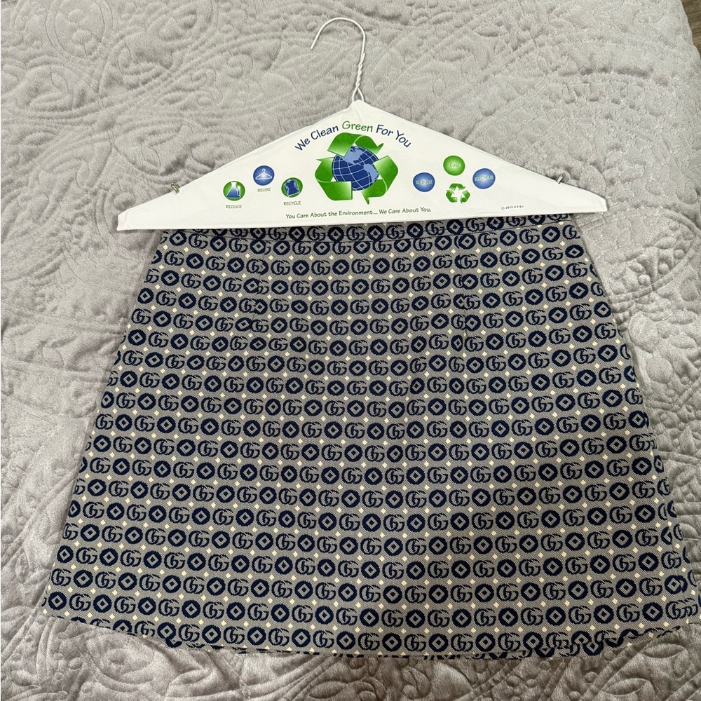 Navy Blue Patterned Skirt